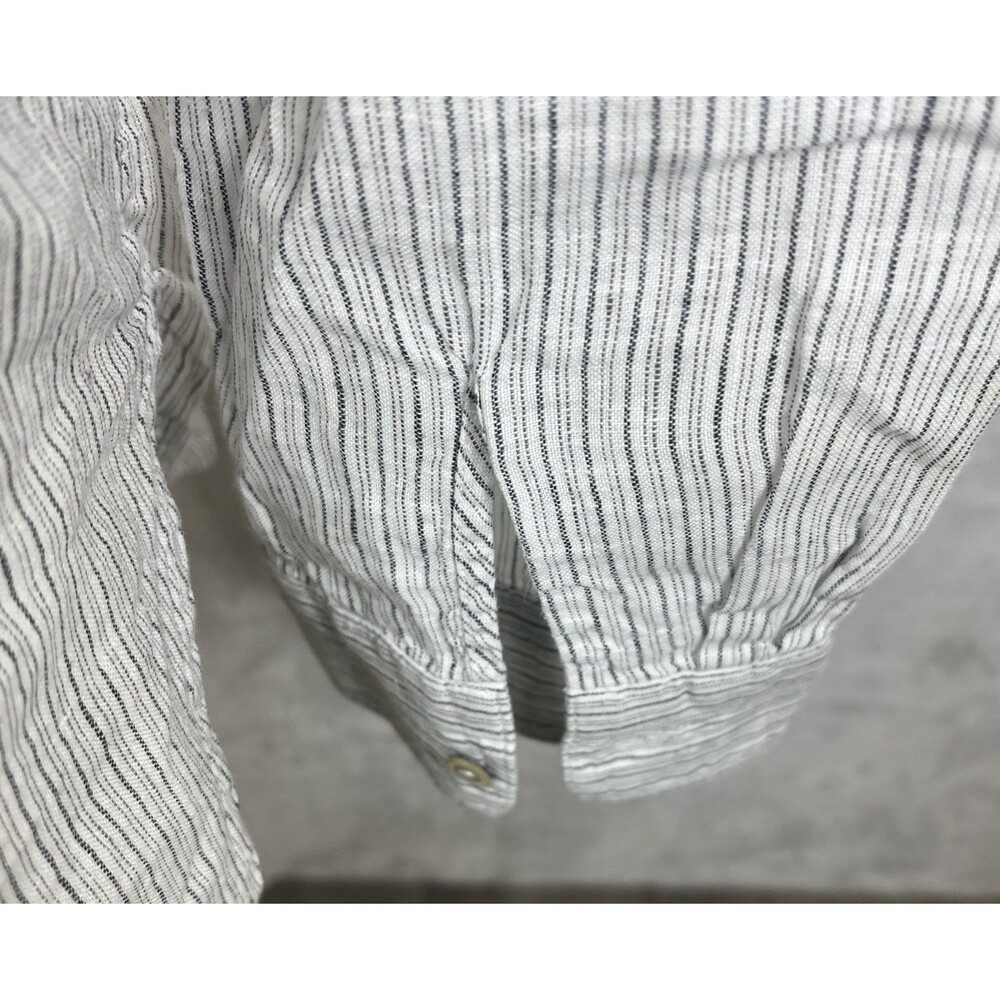 Eileen Fisher 100% Linen Button Front Blouse Striped Multicolor Size XS - Picture 6 of 9